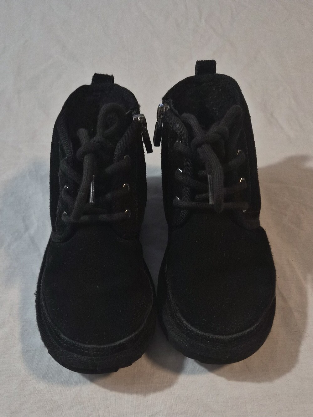 UGG Kids Black Lace Up Side Zip Boots Size 12 Toddler